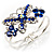 Swarovski Crystal Butterfly Hinged Bangle Bracelet (Silver&Blue) - view 4