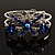 Swarovski Crystal Butterfly Hinged Bangle Bracelet (Silver&Blue) - view 8