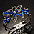 Swarovski Crystal Butterfly Hinged Bangle Bracelet (Silver&Blue) - view 9