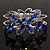 Swarovski Crystal Butterfly Hinged Bangle Bracelet (Silver&Blue) - view 3