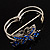 Swarovski Crystal Butterfly Hinged Bangle Bracelet (Silver&Blue) - view 7