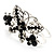 Swarovski Crystal Butterfly Hinged Bangle Bracelet (Silver&Jet Black) - view 3