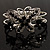 Swarovski Crystal Butterfly Hinged Bangle Bracelet (Silver&Jet Black) - view 6
