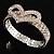 Dazzling Swarovski Crystal Heart Flex Bangle Bracelet (Silver Tone) - view 3