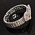 Dazzling Swarovski Crystal Heart Flex Bangle Bracelet (Silver Tone) - view 8