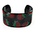 Black Metal Strawberry Cuff Bangle - up to 19cm length