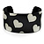 Black & Cream Metal Heart Cuff Bangle - up to 19cm length - view 5