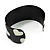 Black & Cream Metal Heart Cuff Bangle - up to 19cm length - view 3