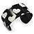 Black & Cream Metal Heart Cuff Bangle - up to 19cm length - view 4