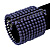 Wide Purple Acrylic Bead Flex Bangle Bracelet - 6cm Width
