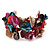 Multicoloured Floral Shell & Simulated Pearl Cuff Bracelet (Silver Tone) - view 7