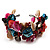 Multicoloured Floral Shell & Simulated Pearl Cuff Bracelet (Silver Tone) - view 10