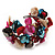 Multicoloured Floral Shell & Simulated Pearl Cuff Bracelet (Silver Tone) - view 9