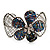 Silver Tone Beaded Flower Wire Flex Cuff Bracelet - 20cm Length - view 6