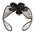 Silver Tone Beaded Flower Wire Flex Cuff Bracelet - 20cm Length - view 5
