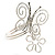 Rhodium Plated 'Butterfly & Flower' Upper Arm Bracelet Armlet - view 7