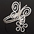 Rhodium Plated 'Butterfly & Flower' Upper Arm Bracelet Armlet - view 9