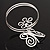 Rhodium Plated 'Butterfly & Flower' Upper Arm Bracelet Armlet - view 4
