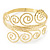 Gold Plated Textured 'Spiral' Upper Arm Bracelet Armlet - 28cm Long - Adjustable