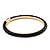 Black Leather Bangle In Gold Plated Metal - up to 18cm Length - view 5