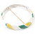Lime/Yellow/White Enamel Twisted Hinged Bangle Bracelet In Rhodium Plated Metal - 19cm Length - view 5