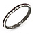 Purple/Clear Crystal Bangle Bracelet In Gun Metal Finish - up to 19cm length