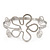 Rhodium Plated Textured 'Flower & Swirls' Diamante Upper Arm Bracelet Armlet - Adjustable - view 7