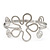 Rhodium Plated Textured 'Flower & Swirls' Diamante Upper Arm Bracelet Armlet - Adjustable - view 6
