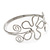 Rhodium Plated Textured 'Flower & Swirls' Diamante Upper Arm Bracelet Armlet - Adjustable - view 9