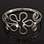 Rhodium Plated Textured 'Flower & Swirls' Diamante Upper Arm Bracelet Armlet - Adjustable - view 10