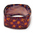Purple/ Orange Floral Print Chunky Square Resin Bangle Bracelet - up to 20cm wrist - view 3