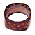 Purple/ Orange Floral Print Chunky Square Resin Bangle Bracelet - up to 20cm wrist - view 4