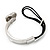 Silver Tone Diamante 'Heart' Leather Cord Bracelet - 17cm Length - view 5