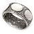 Burn Silver Effect White Shell Hammered Hinged Bangle - up to 19cm wrist - view 10