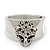Statement Crystal 'Tiger' Hinged Bangle Bracelet In Silver Plating - 18cm Length - view 6