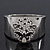 Statement Crystal 'Tiger' Hinged Bangle Bracelet In Silver Plating - 18cm Length - view 2