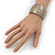 Brushed Gun Metal 'Florentina' Silhouette Cuff Bracelet - up to 18cm Length - view 3