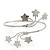 Silver Plated Textured Diamante 'Stars' Armlet Upper Arm Cuff Bracelet - Adjustable