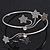 Silver Plated Textured Diamante 'Stars' Armlet Upper Arm Cuff Bracelet - Adjustable - view 7