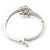 Rhodium Plated Crystal Double Dolphin Bangle Bracelet - up to 17cm Length - view 11