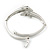 Rhodium Plated Crystal Double Dolphin Bangle Bracelet - up to 17cm Length - view 8