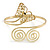 Gold Plated Filigree, Crystal Butterfly & Twirl Upper Arm, Armlet Bracelet - Adjustable - view 7