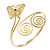 Gold Plated Filigree, Crystal Butterfly & Twirl Upper Arm, Armlet Bracelet - Adjustable - view 4