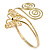 Gold Plated Filigree, Crystal Butterfly & Twirl Upper Arm, Armlet Bracelet - Adjustable - view 5