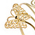 Gold Plated Filigree, Crystal Butterfly & Twirl Upper Arm, Armlet Bracelet - Adjustable - view 6