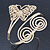 Gold Plated Filigree, Crystal Butterfly & Twirl Upper Arm, Armlet Bracelet - Adjustable - view 11