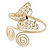 Gold Plated Filigree, Crystal Butterfly & Twirl Upper Arm, Armlet Bracelet - Adjustable - view 19
