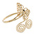 Gold Plated Filigree, Crystal Butterfly & Twirl Upper Arm, Armlet Bracelet - Adjustable - view 20