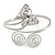 Silver Plated Filigree, Crystal Butterfly & Twirl Upper Arm, Armlet Bracelet - Adjustable