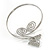 Silver Plated Filigree, Crystal Butterfly & Twirl Upper Arm, Armlet Bracelet - Adjustable - view 5